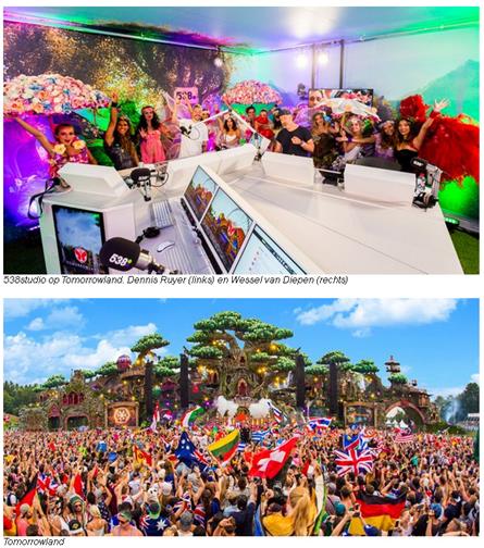 538 brengt live verslag uit van Tomorrowland